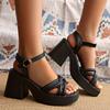 Sandale cu Toc Gros pentru Femei - Nouă Modă de Vară Casual Confortabile Trendy Versatile Lux Ușor de Nișă Elegante Sandale cu Toc Înalt