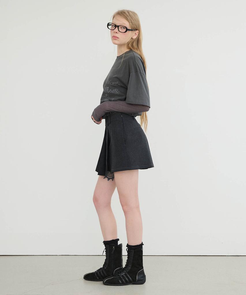 Yusentig Vintage Pleated Stitch Contrast Shorts Aw5Sl25113