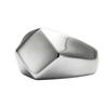 European and American Geometric Glossy Ring Men's Square Diamond Ring Imitation Titanium Steel