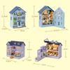 DIY Mini Wooden Doll House Assembly Building Model Pink Princess Villa Architecture Kit 3D Puzzle Dollhouse With Furniture Gifts