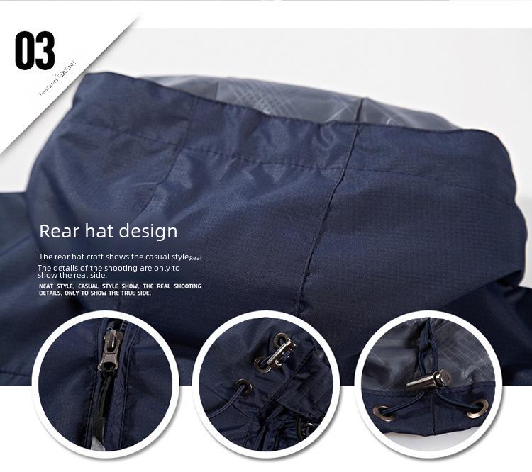 Men's Wind & Waterproof Solid Color Jacket: Spring/Autumn Style, Year-Round Mountaineering Single Layer