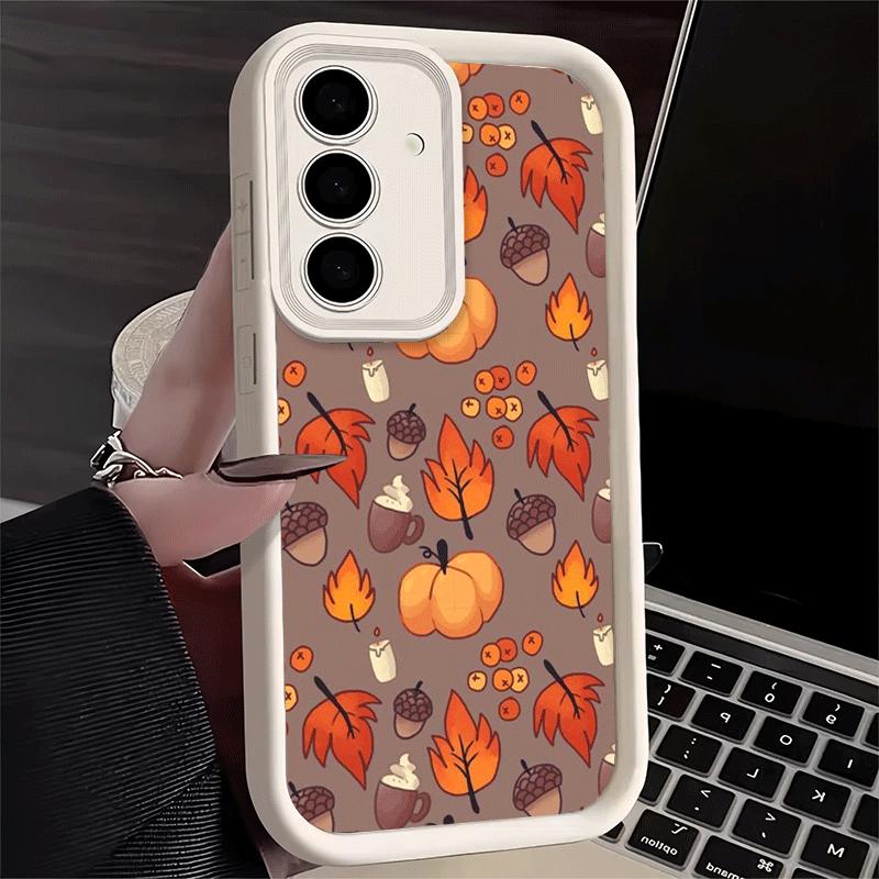 Phone Case for Samsung Galaxy S26 S25 Ultra S24 FE Pumpkin Happy Fall Autumn Shell S23 Plus S22 + S21 S20 5G Soft Silicone Funda
