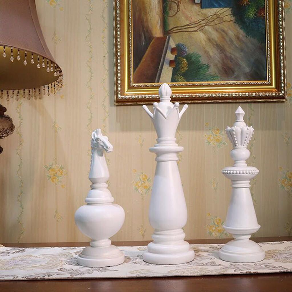 3 Packs of Chess Statue, Chess, Sculpture, Home Ornaments, Gifts , White