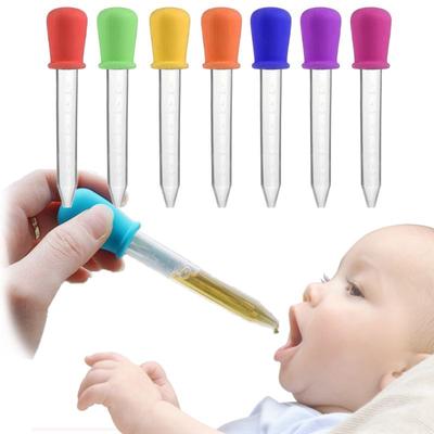 5ml Silikonpipette Flüssigkeitslebensmittel-Tropfer Kunststoff Babyfütterung Medizin-Tropfer Löffel Bürette