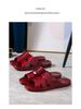 Red Open-Toe PVC Korean Casual Beach Slippers: Comfortable, Fashionable Adult Flip Flops