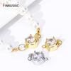 18K Gold Plated Inlaid Zircon Round Insert Clasps Pearl Clasp Connector For DIY Bracelet Necklace Making Findings