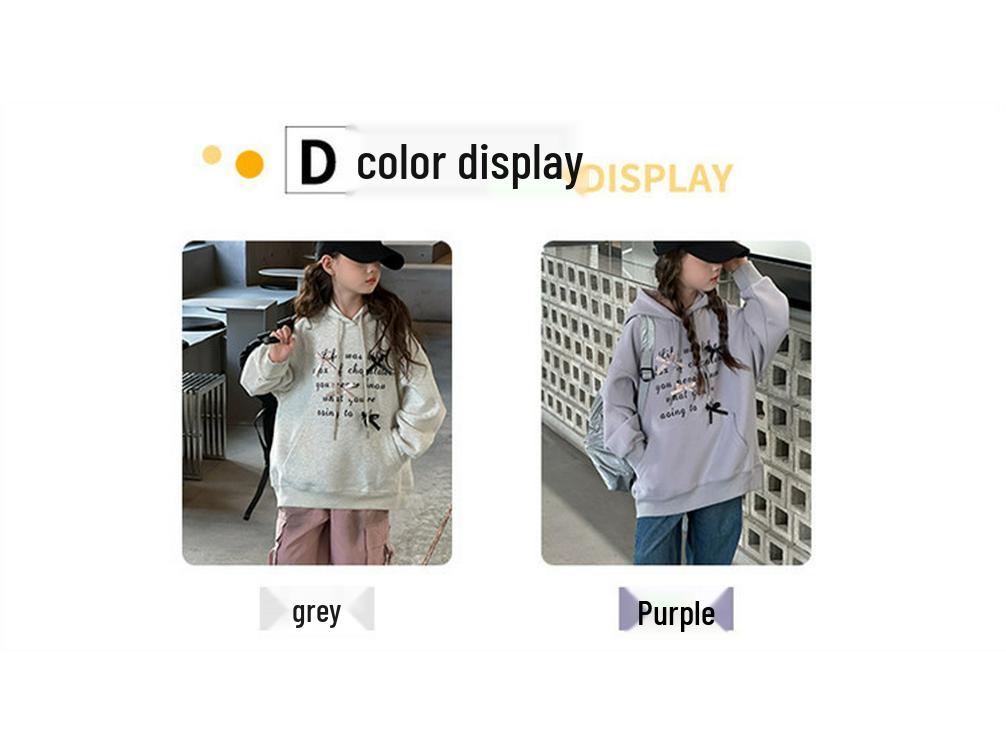 Mädchen Sweatshirt mit Kapuze im koreanischen Stil - 2025 Frühling/Herbst Mode Pullover für ältere Kinder