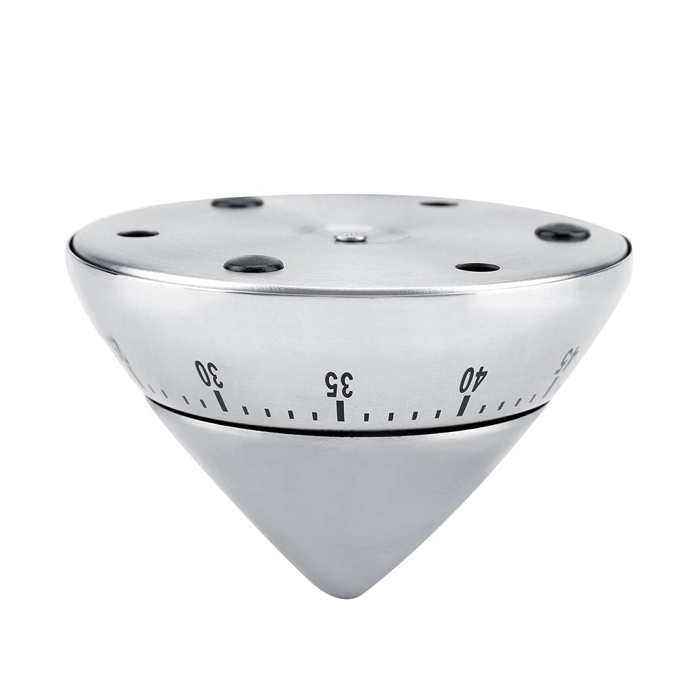 Módní nerezový 60minutový odpočítávací mechanický časovač na vaření, kuchyňský nástroj stříbrný