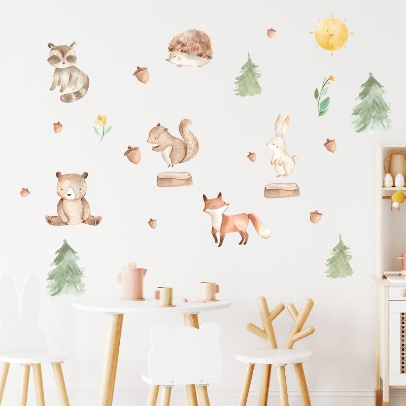 Cartoon Rabbit Wall Stickers for Kids Room Background Baby Nursery Wall Decals Living Room Decoration Bedroom Home Decor