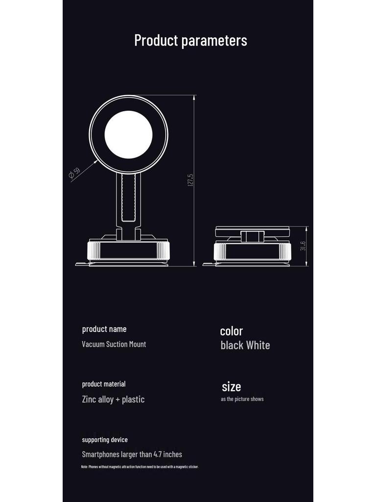 2025 Magnetic Vacuum Suction Car Phone Holder for Navigation