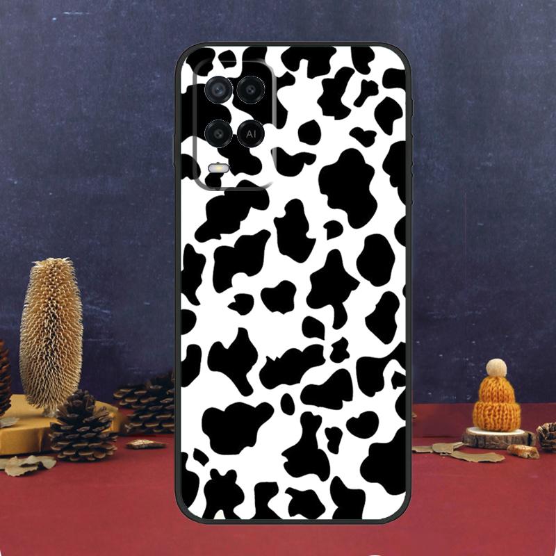 White Black Cow Print Case For Oppo A94 A74 A54 A15 A17 A57 A6 A5 Pro A16 A76 A96 A40 A60 A80 A18 A38 A58 A78 A98