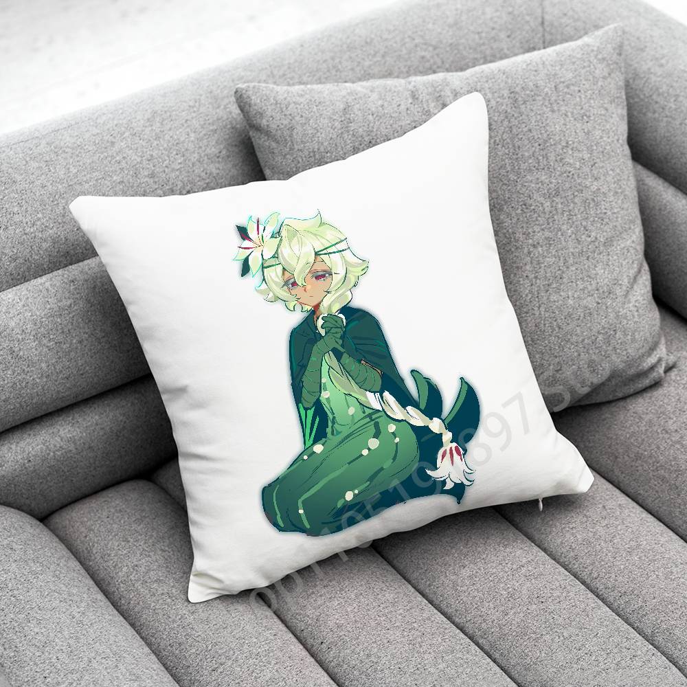White lily C-Cookie Run Kingdom Throw Pillow Case For 30x30cm 40x40cm 45x45cm 50x50cm 55x55cm Square Sofa Pillowcase Shell