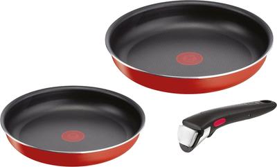 Tefal Gryta och stekpanna set med avtagbar för gasspis fri från skadliga ämnen såsom Neo Paprika röd L15193 handtag, 3-delat set, endast, PFOA,