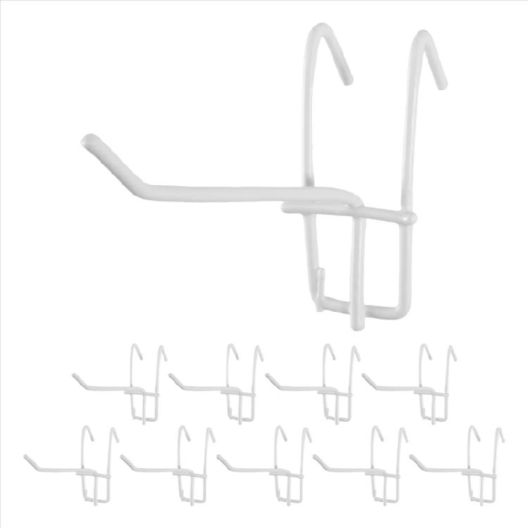 10Pcs Versatile Pegboard Hooks Grid Wall Mesh Retail Display Shop Peg Goods Shelf Minimalist Panel Pegboard Hooks