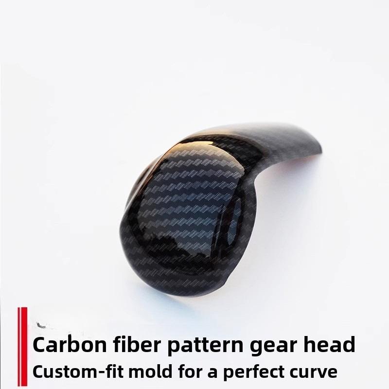 Car Gear Shift Knob Cover Trim Sticker ABS Carbon Fiber For Mazda 2 3 6 CX3 CX5 CX8 CX9 2014-2025 Interior Decoration Protection