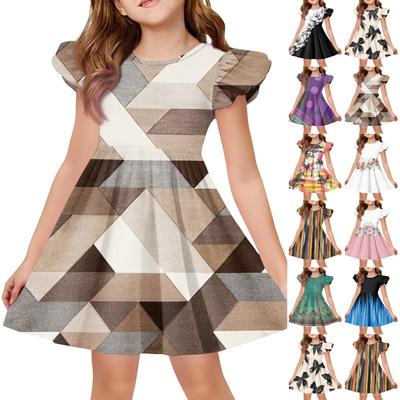 Vestido de Princesa de Verano para Niñas, Vestido Camiseta de Corte A, Día de Pascua