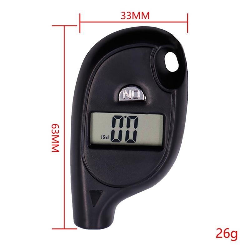 1Pc Portable Black Mini Tire Pressure Gauge-Card Holder,Car Tire Pressure Gauge,Digital Tire Pressure Tester,Car Accessories