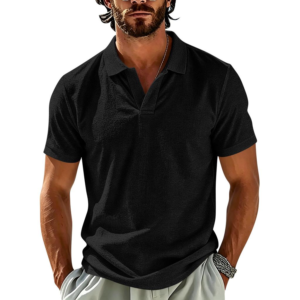 Men's Short Sleeve Polo Shirt Breathable Lightweight Casual Collared Top Suitable for Everyday Wear Summer Outdoor Activities