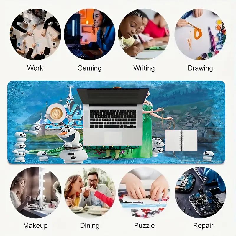 1Pc Frozen Fantasy World Gaming Mouse Pad Keyboard Desk Mat Non-slip Rubber Lock Edge Waterproof Computer Mousepad for Office Home Decor Y1446