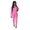 Two Piece Sets Wome Sexy Solid Pant Set Turtleneck Full Sleeve Slim Fit Tops Hollow Out High Waist Long Pants Sheath