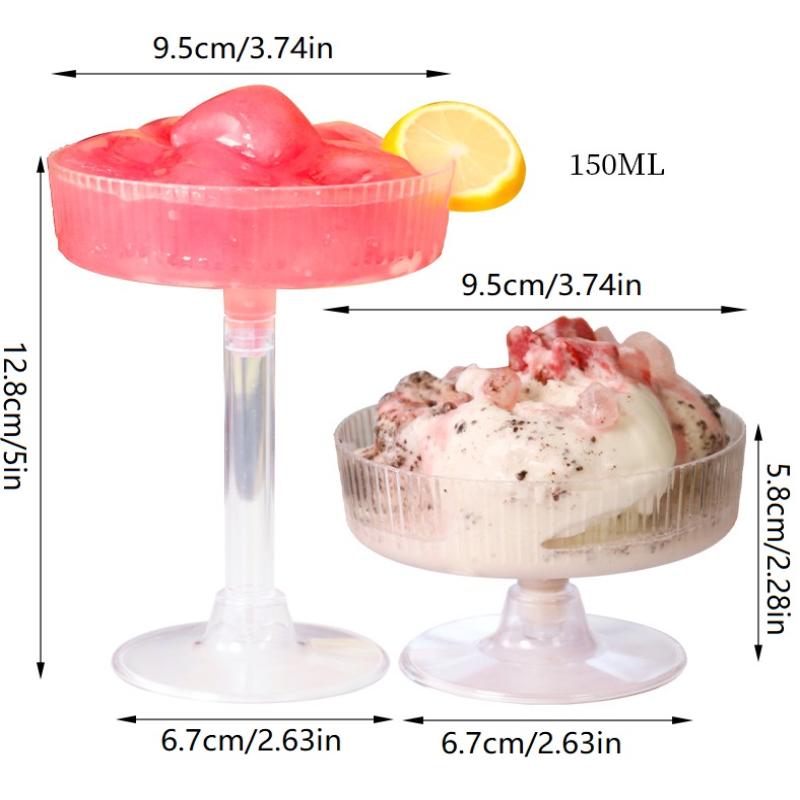 10Pcs Plastic Martini Glasses Disposable Transparent Champagne Glass Detachable Champagne Tower Dessert Cup For Wedding Party