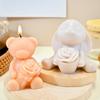 Hug Flowers Love Bear Animal Candle Silicone Mold 3D Love Rose Rabbit Bear Crafts Resin Plaster Soap Mold Valentine's Day Gift