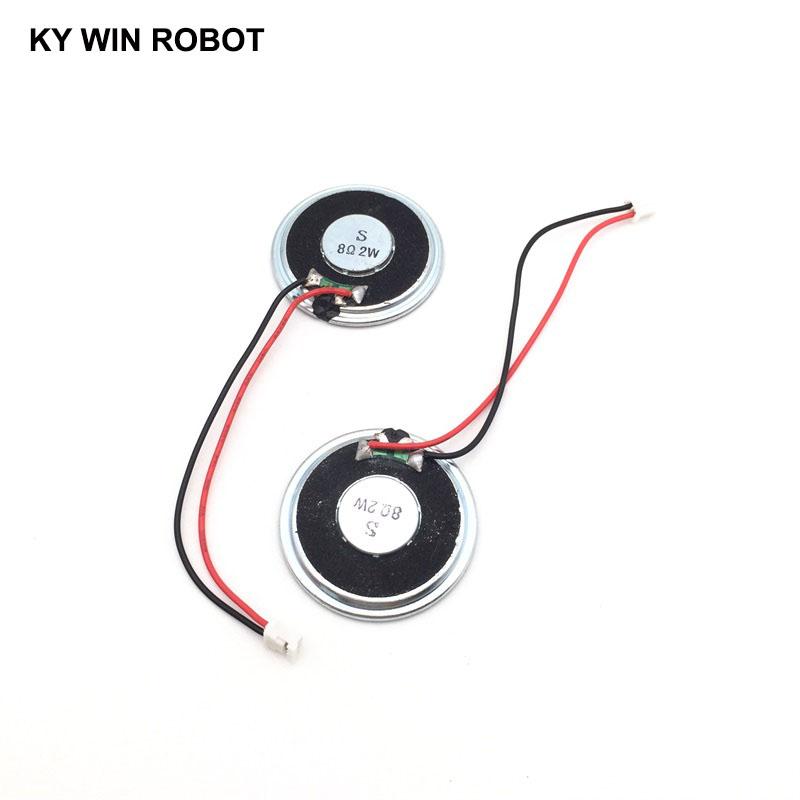 2pcs/lot New Ultra-thin speaker 8 ohms 2 watt 2W 8R speaker Diameter 40MM 4CM thickness 5MM with PH2.0 terminal wire length 10CM