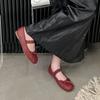 Fashion IPPEUM Ballet Flats Women Round Toe Bow Elastic Band Mary Janes Shoes Black Ballerines Femme Chaussure