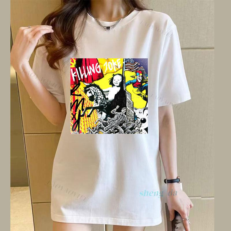Camisetas Killing Joke Gun Nun Punk Rock Band Music Funny Gift T Shirt 80s 90s Vintage Style Polyester Cheap Unisex Clothes