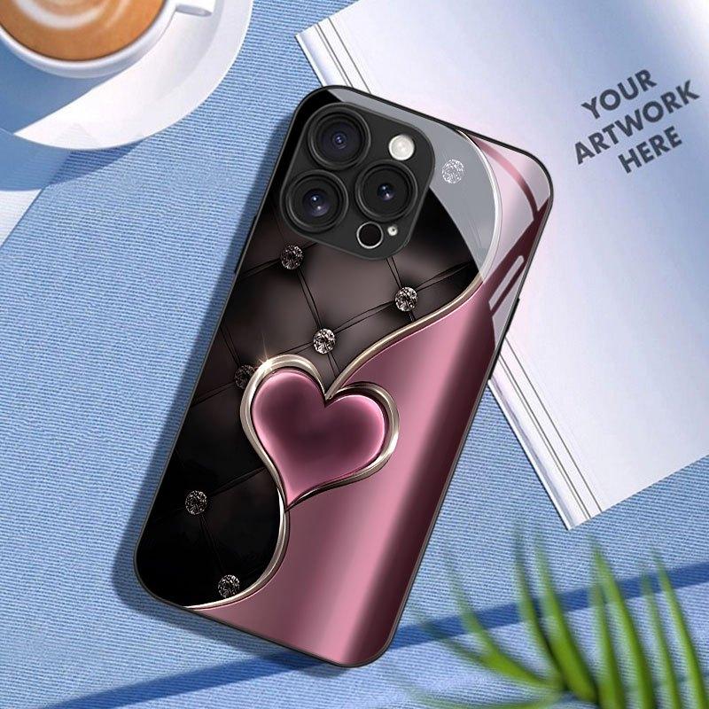Heart-Shaped Pink Heart Pattern Phone Case Suitable for iPhone17promax  16 15 14 13 12ProMax 11 11Pro Anti-drop protection