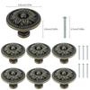 12-60Pcs Round Drawer Knob Zinc Alloy Single Hole Drawer Handle Knob Vintage Style Dresser Knob with Screws Furniture Decoration