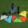 2 Pcs Triangle Marker Discs Bright Colors Triangle Shape Wear-resistant Multipurpose Eye-catching Football Training with Hole Sturdy Soccer Football