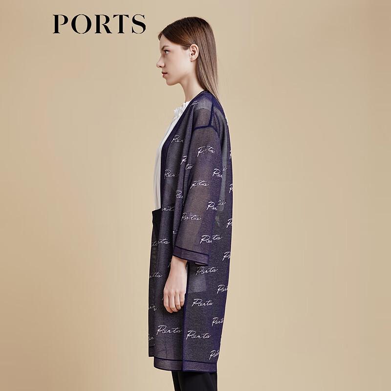 PORTS Women's Logo Jacquard Knit Long Cardigan