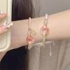Chinese Style Ethnic Style Peace Buckle Braided Bracelet Girl Heart Beaded Hand Strap Bestie Bracelet Jewelry Accessory Gift
