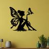 Modern Laser Cut Metal Wall Sculpture 15.75in Fairy Design for Home Garden Yard Decor Indoor Outdoor