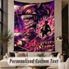 Custom Text Printed Tapestry Chainsaw Man Pattern Large Wall Hanging Indoor Room Decor