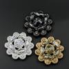 1pcs Rhinestone Duckbill Buckle Brooch Sleeve Buttons DIY Sewing For Mink Fur Coat