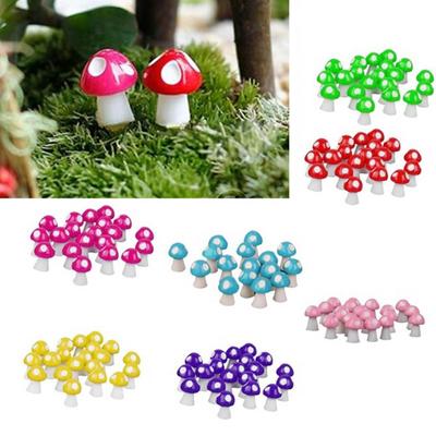 20Pcs Mini Artificial Mushroom Miniatures Fairy Garden Ornament Resin Crafts
