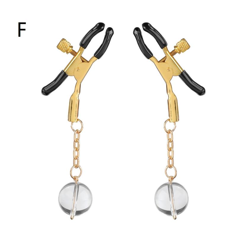 Adjustable Pearl Petals Nipple Clamps for Women Sexy Breast Stimulate Clips with Bells Adult Toy for Sexual Slaves And Kink Play
