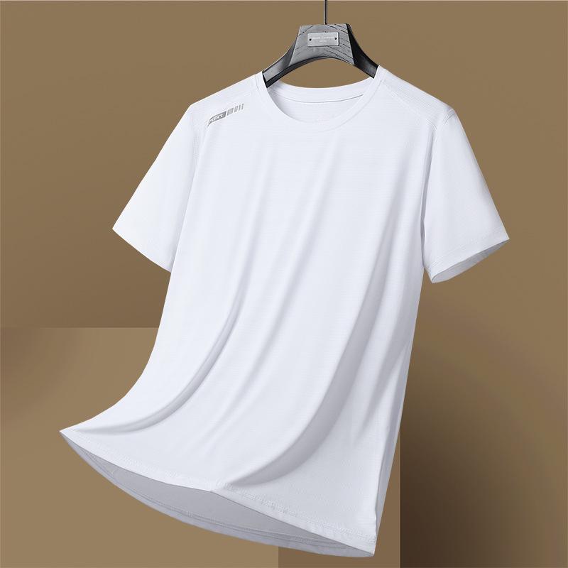 Unisex Summer Quick-Dry Ice Silk Sports T-Shirt - Breathable, Casual, Round Neck, Short Sleeve.