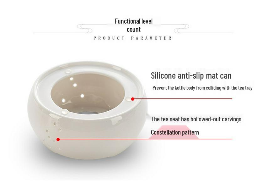 Heat-Resistant Glass Tea Kettle with Candle Warmer Base - Flower Tea Brewer & Filter Pot
