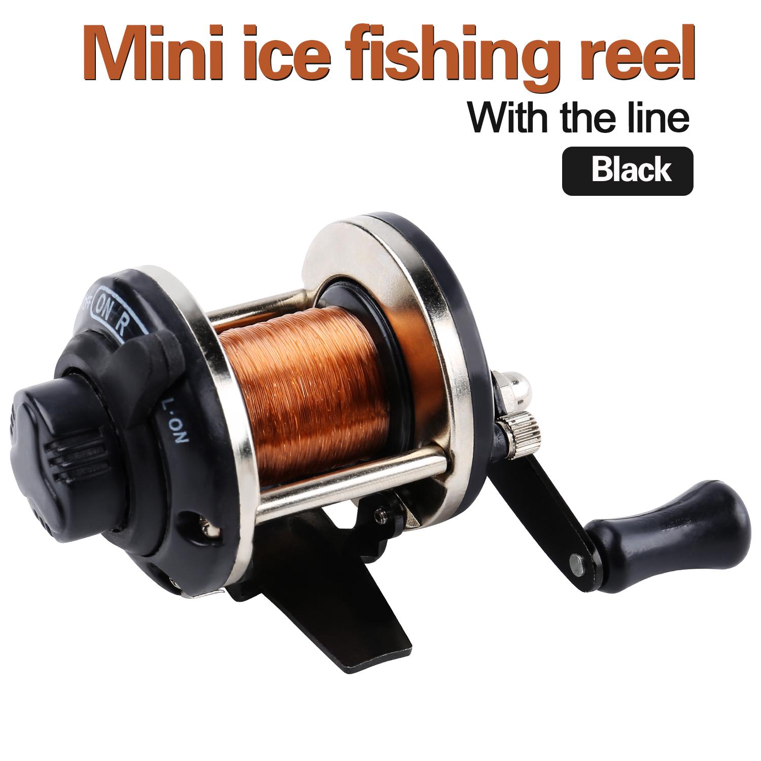

Мини-катушки для зимней рыбалки с леской из сплава, высококачественная катушка для троллинга чёрный