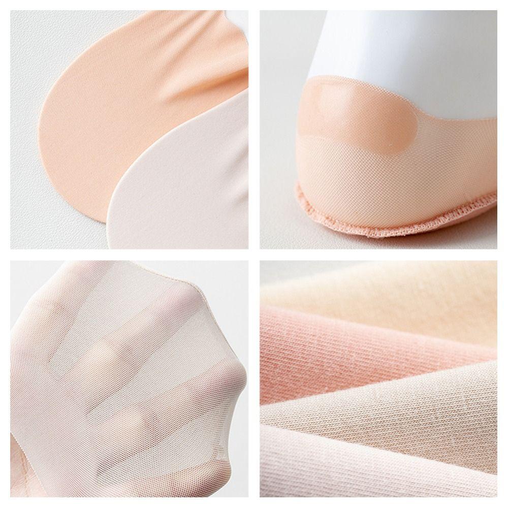 1 Pair Thin Breathable Boat Socks Non-slip Shallow Mouth Invisible Short Sock Solid Color Traceless Ice Silk Socks for Summer