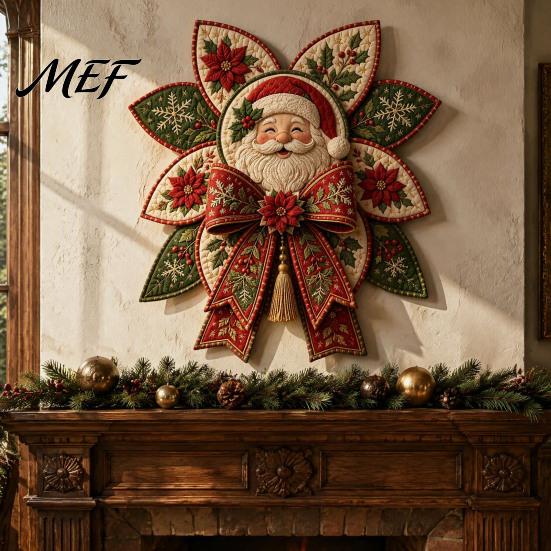 DIY Heimdekoration Nähen Weihnachtssteppdecke Schleifen-Set, 3D Handgemachtes Dekorationsobjekt, Vorgeschnittene Bastelmaterialien für Anfänger Stoff Und Schritt-für-Schritt-Anleitung