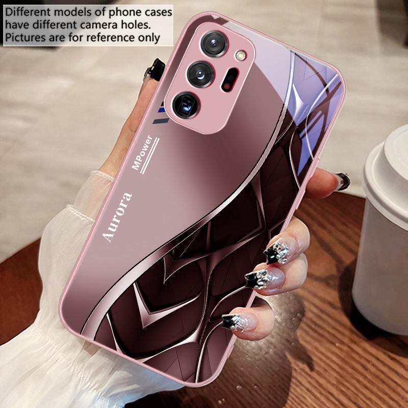 

Flowing Golden Triangle For Samsung Galaxy Note 8 9 10 PRO 20 Ultra A01 02 03 Core 04E 4G 12 13 5G Tempering Glass Phone Case For Galaxy Note 9