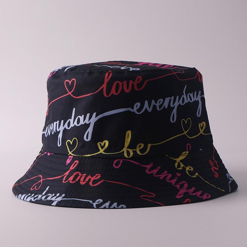 Digital printing small edge bucket hat spring and summer double-sided can wear outdoor sunshade basin hat spot