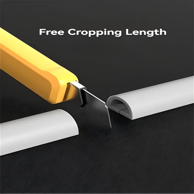 1pc 3M Self-Adhesive PVC Cable Management Tube, Invisible Floor Wire Cover for Desk, Wall & Floor Installation, Home Decor