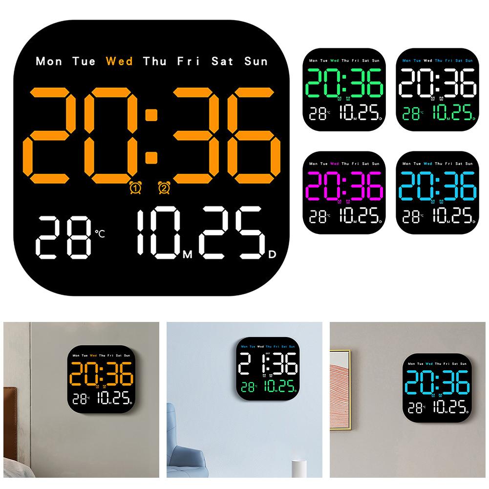Same Screen Display LED Wall Clock Adjustable Brightness