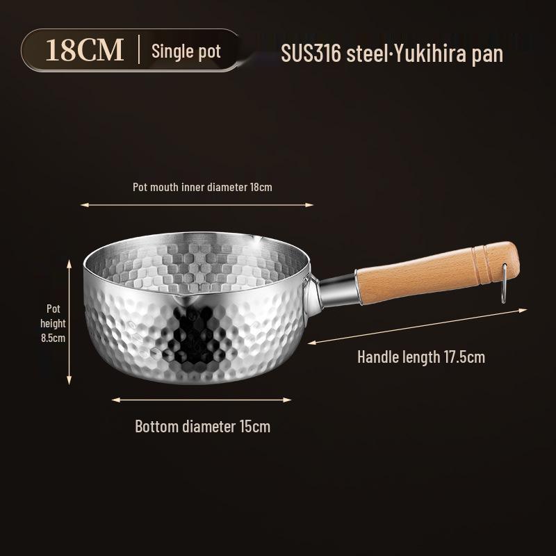 Unbeschichtete Edelstahl Yukihira Milchpfanne – Babynahrung & Ramen-Suppentopf