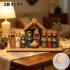 Christian Religious Figure Table Ornament Vintage Rustic Xmas Manger Scene Decor  Study Decor